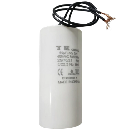 Capacitor De Partida 50uF 400V 45x93mm (2Fios)