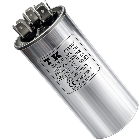 Capacitor De Partida 25uF+5uF 440V 50x90mm (Fast-on)