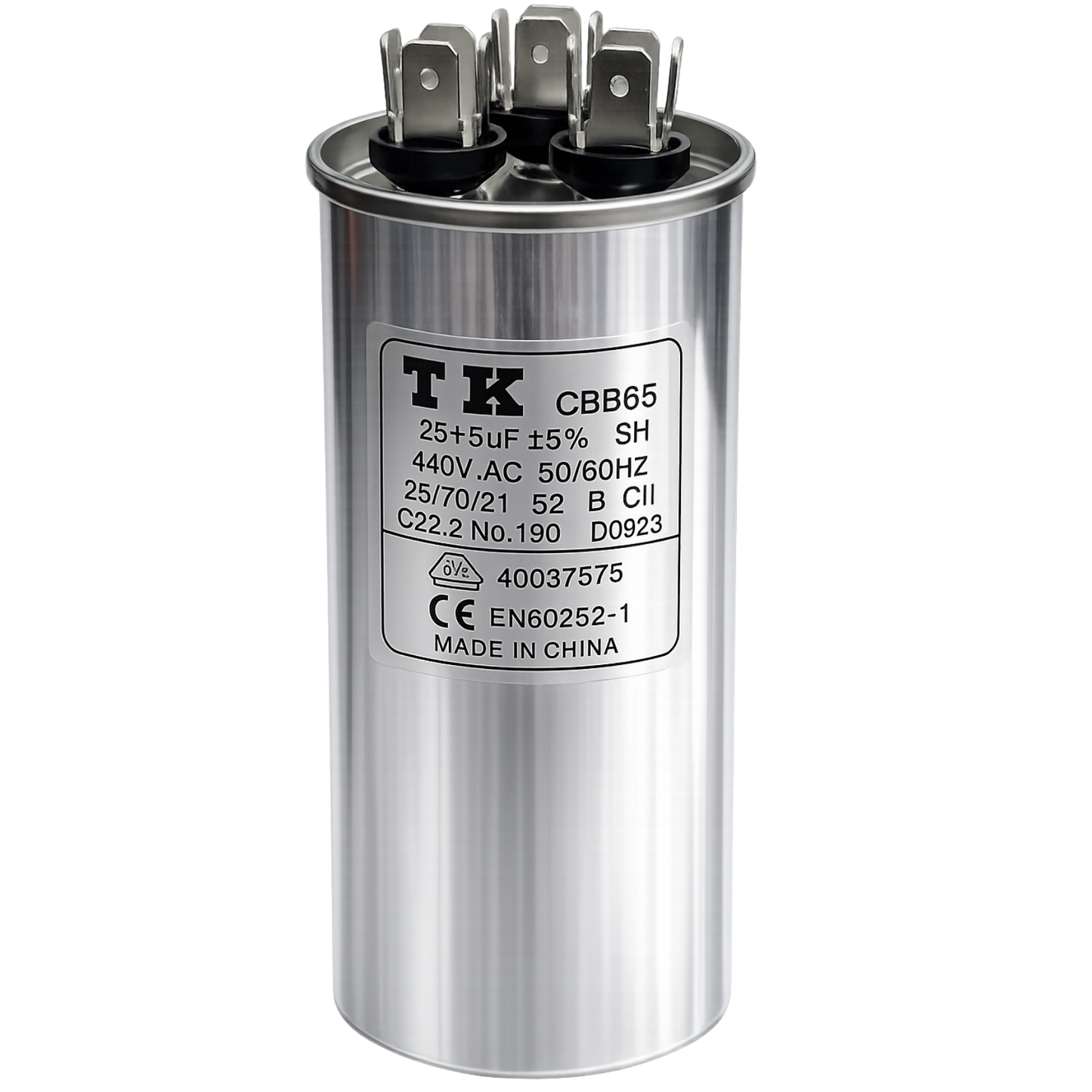 Capacitor De Partida 25uF+5uF 440V 50x90mm (Fast-on)