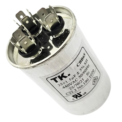 Capacitor De Partida 25uF+1,5uF 440V 50x90mm (Fast-on)