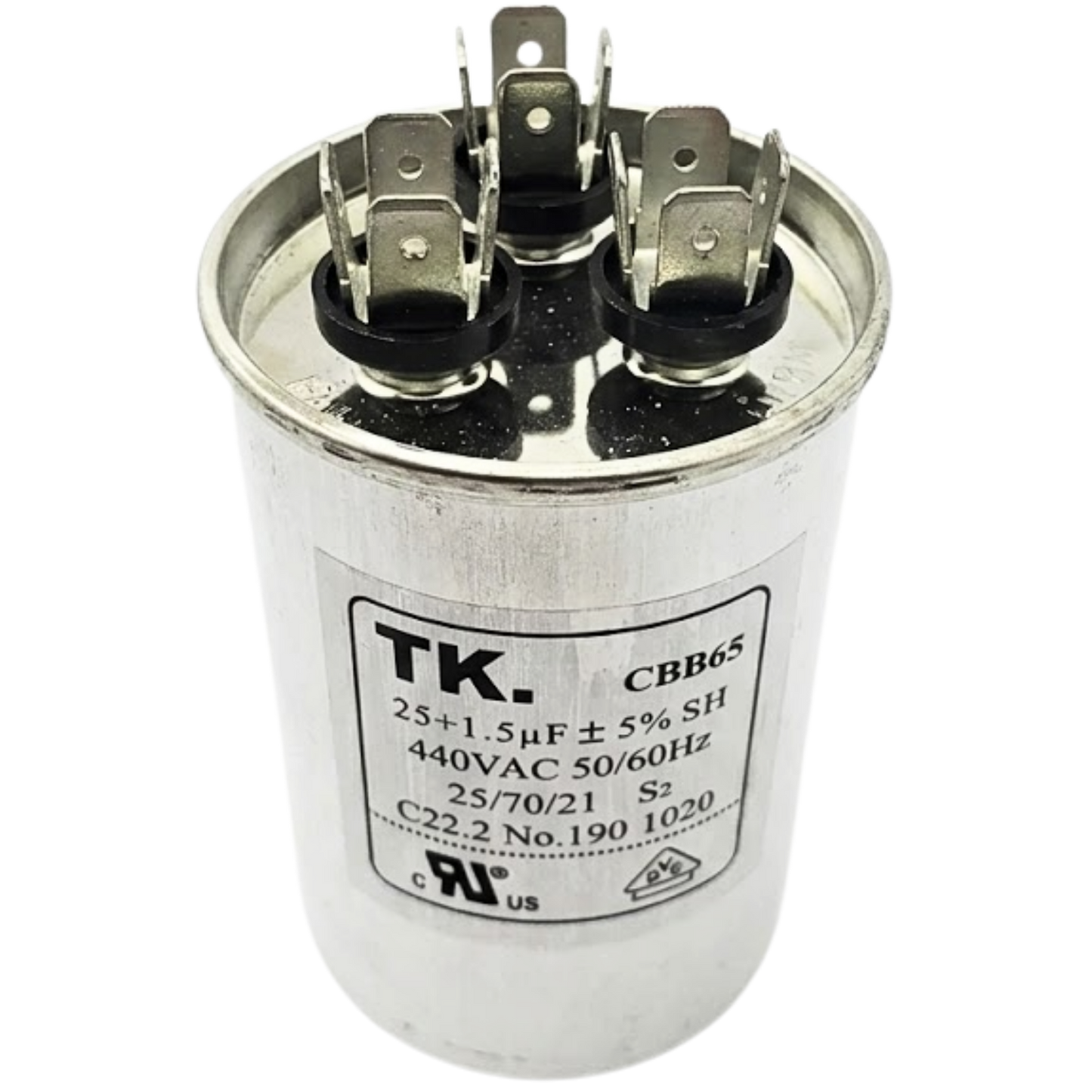 Capacitor De Partida 25uF+1,5uF 440V 50x90mm (Fast-on)