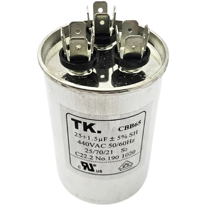 Capacitor De Partida 25uF+1,5uF 440V 50x90mm (Fast-on)