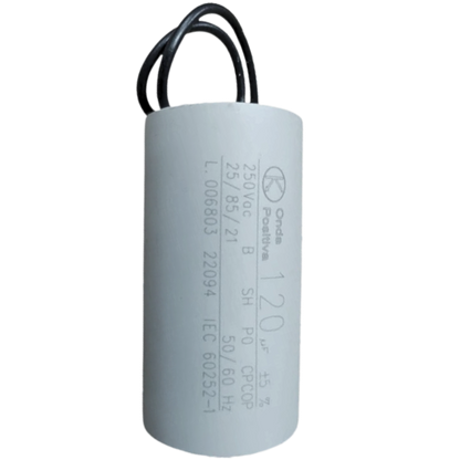 Capacitor De Partida 120uF 250V 50x95mm (2Fios)