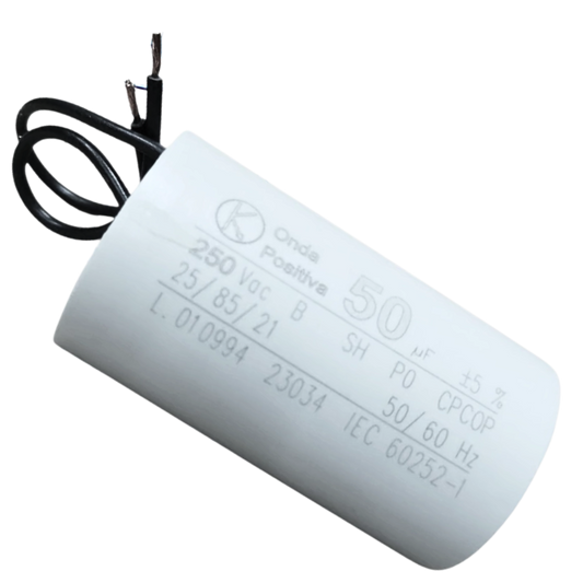 Capacitor De Partida 50uF 250V 40x70mm (2Fios)