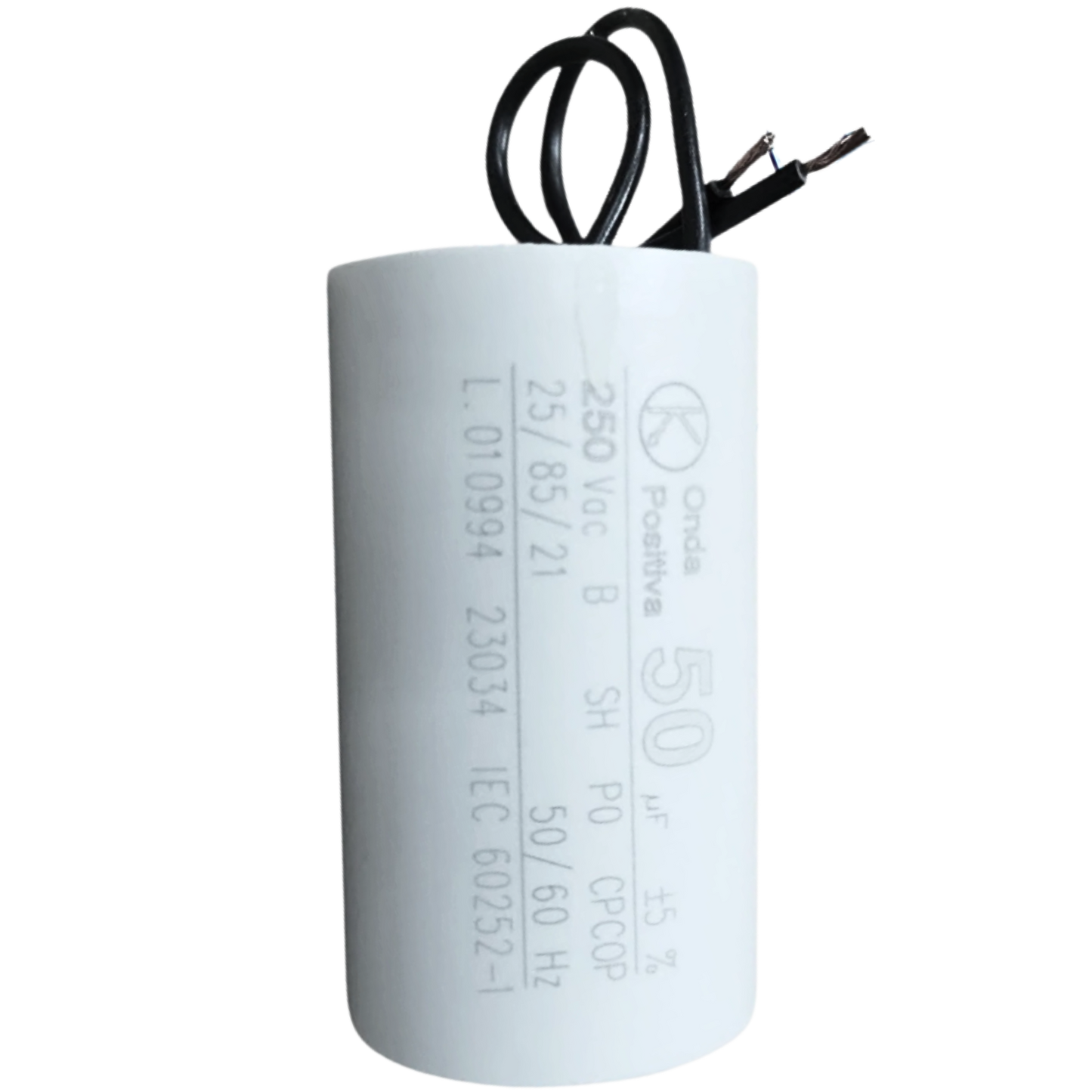Capacitor De Partida 50uF 250V 40x70mm (2Fios)