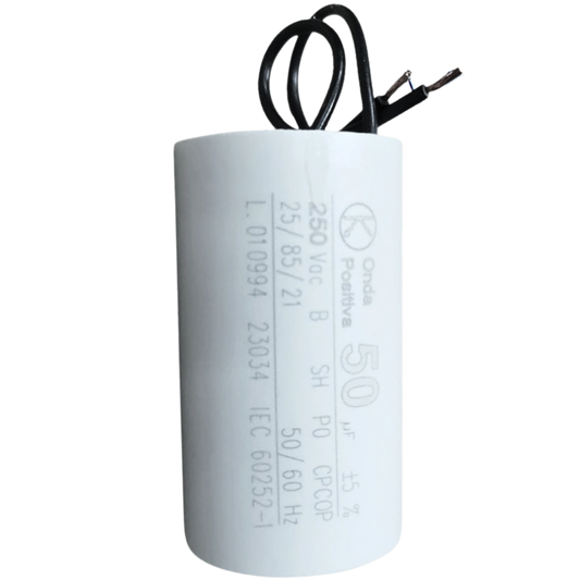 Capacitor De Partida 50uF 250V 40x70mm (2Fios)