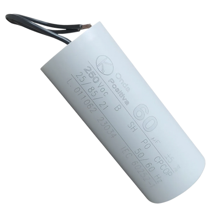 Capacitor De Partida 60uF 250V 40x95mm (2Fios)