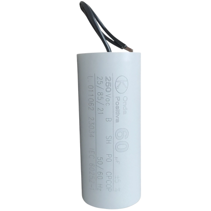 Capacitor De Partida 60uF 250V 40x95mm (2Fios)