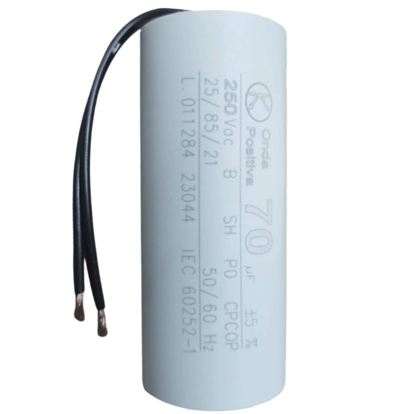 Capacitor De Partida 70uF 250V 40x95mm (2Fios)