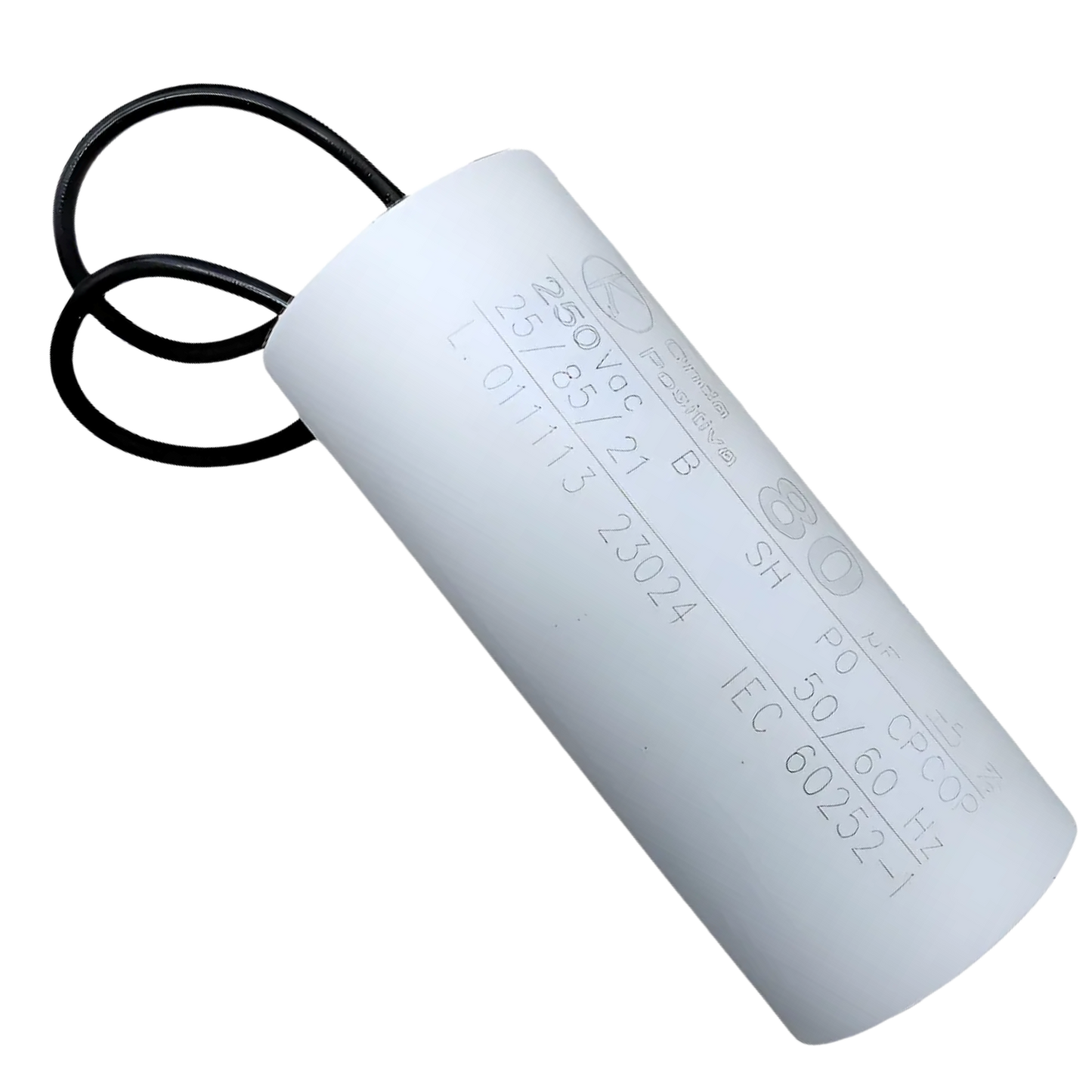 Capacitor De Partida 80uF 250V 40x95mm (2Fios)