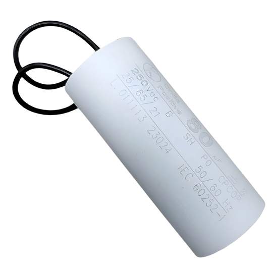 Capacitor De Partida 80uF 250V 40x95mm (2Fios)