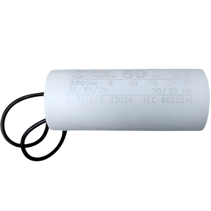Capacitor De Partida 80uF 250V 40x95mm (2Fios)