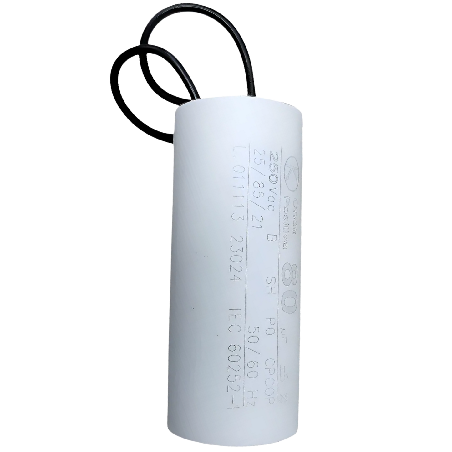 Capacitor De Partida 80uF 250V 40x95mm (2Fios)