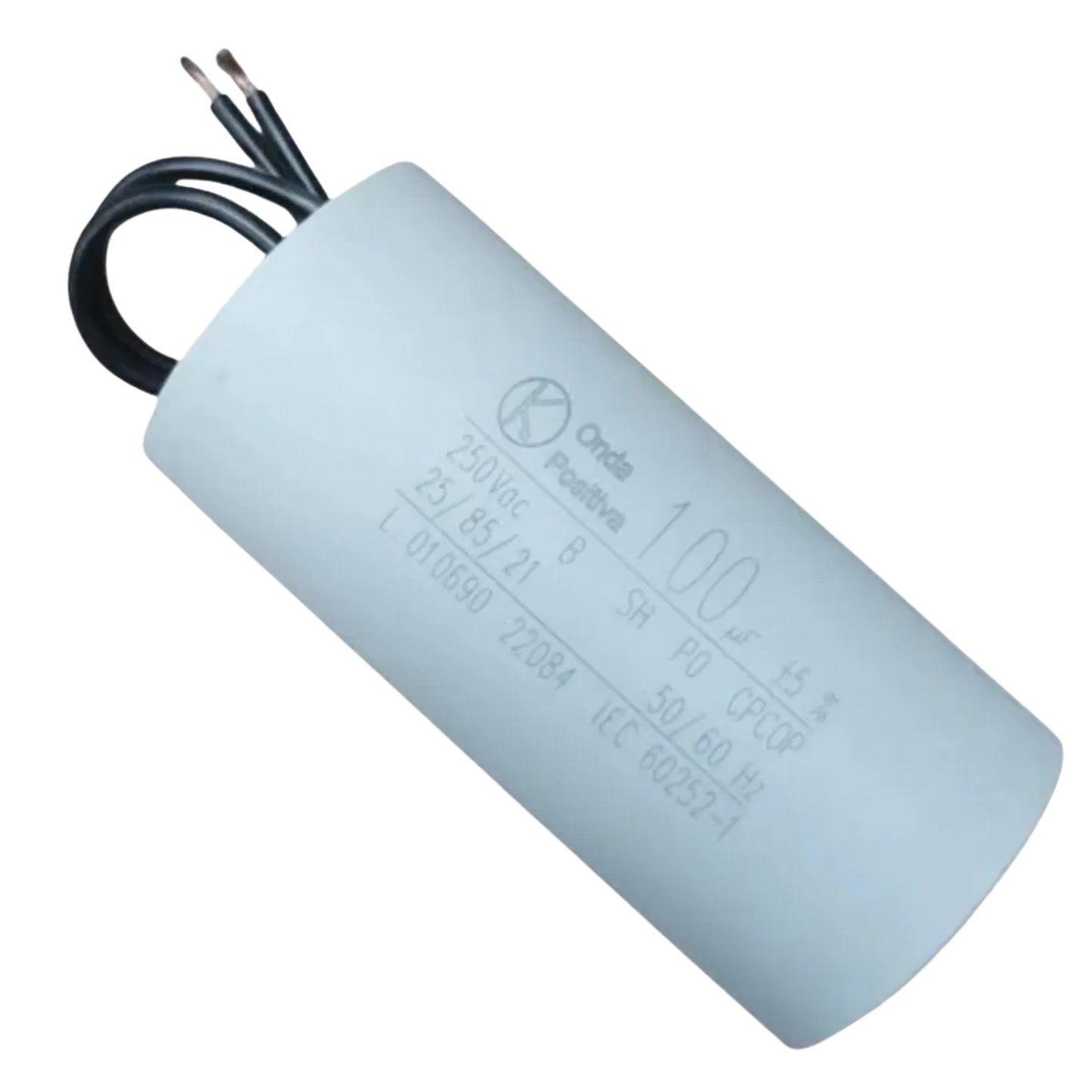 Capacitor De Partida 100uF 250V 45x95mm (2Fios)