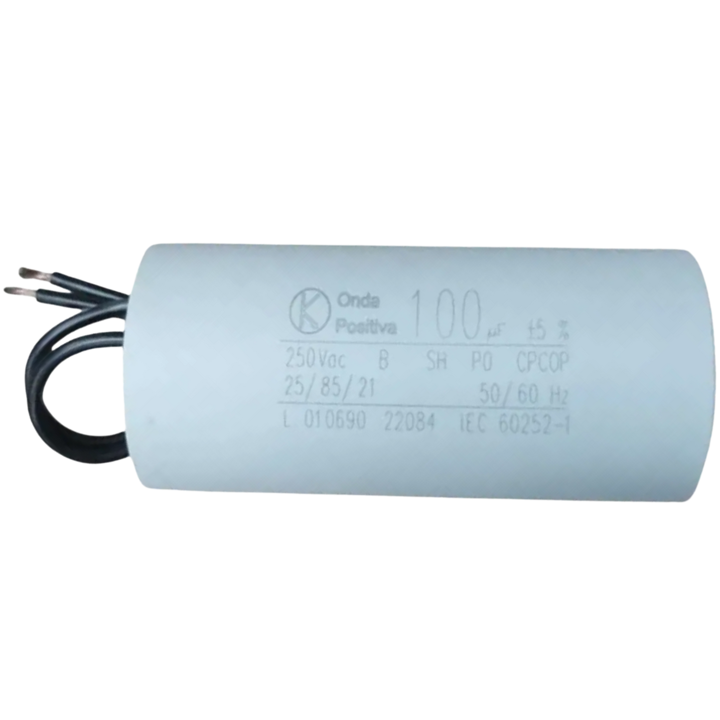 Capacitor De Partida 100uF 250V 45x95mm (2Fios)