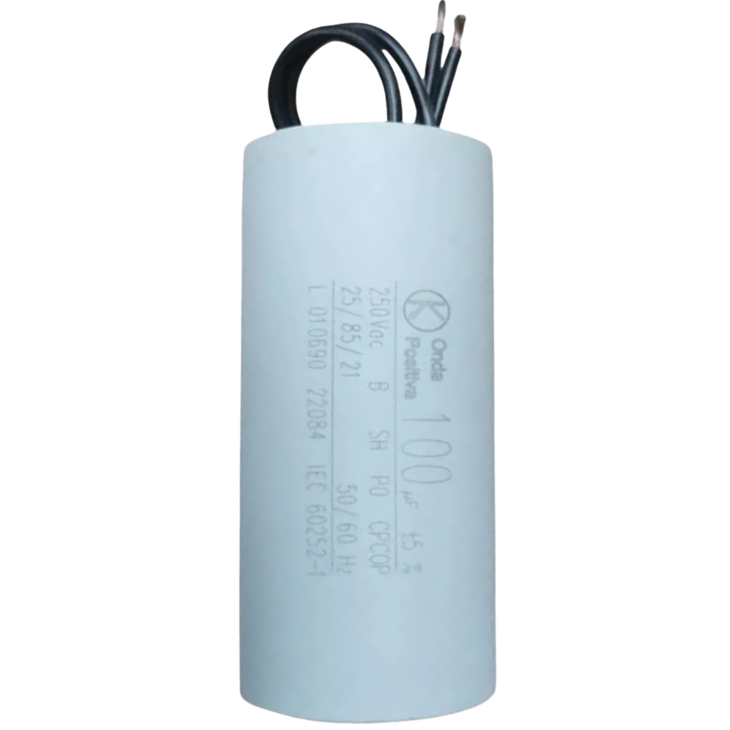 Capacitor De Partida 100uF 250V 45x95mm (2Fios)