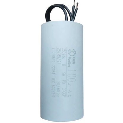 Capacitor De Partida 100uF 250V 45x95mm (2Fios)