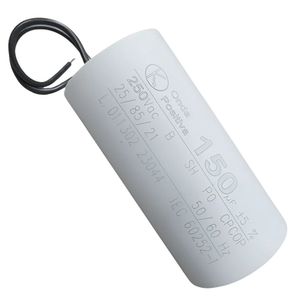 Capacitor De Partida 150uF 250V 60x120mm (2Fios)
