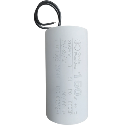 Capacitor De Partida 150uF 250V 60x120mm (2Fios)