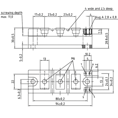 Módulo Tiristor SKKT162/16E 1600V 162A