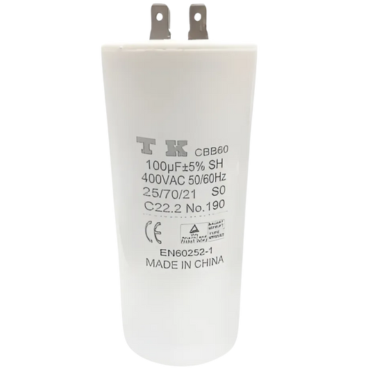 Capacitor De Partida 100uF 400V 55x117mm (Fast-on)