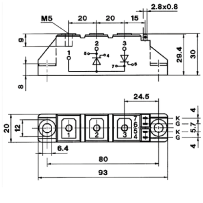 Módulo Tiristor SKKD26/12 1200V 26A