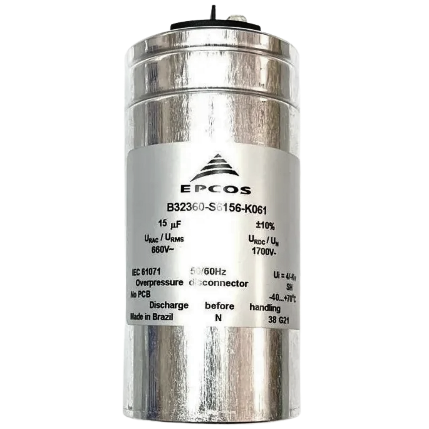 Capacitor De Partida PPM 15uF 660V 53x108mm (Fast-on)