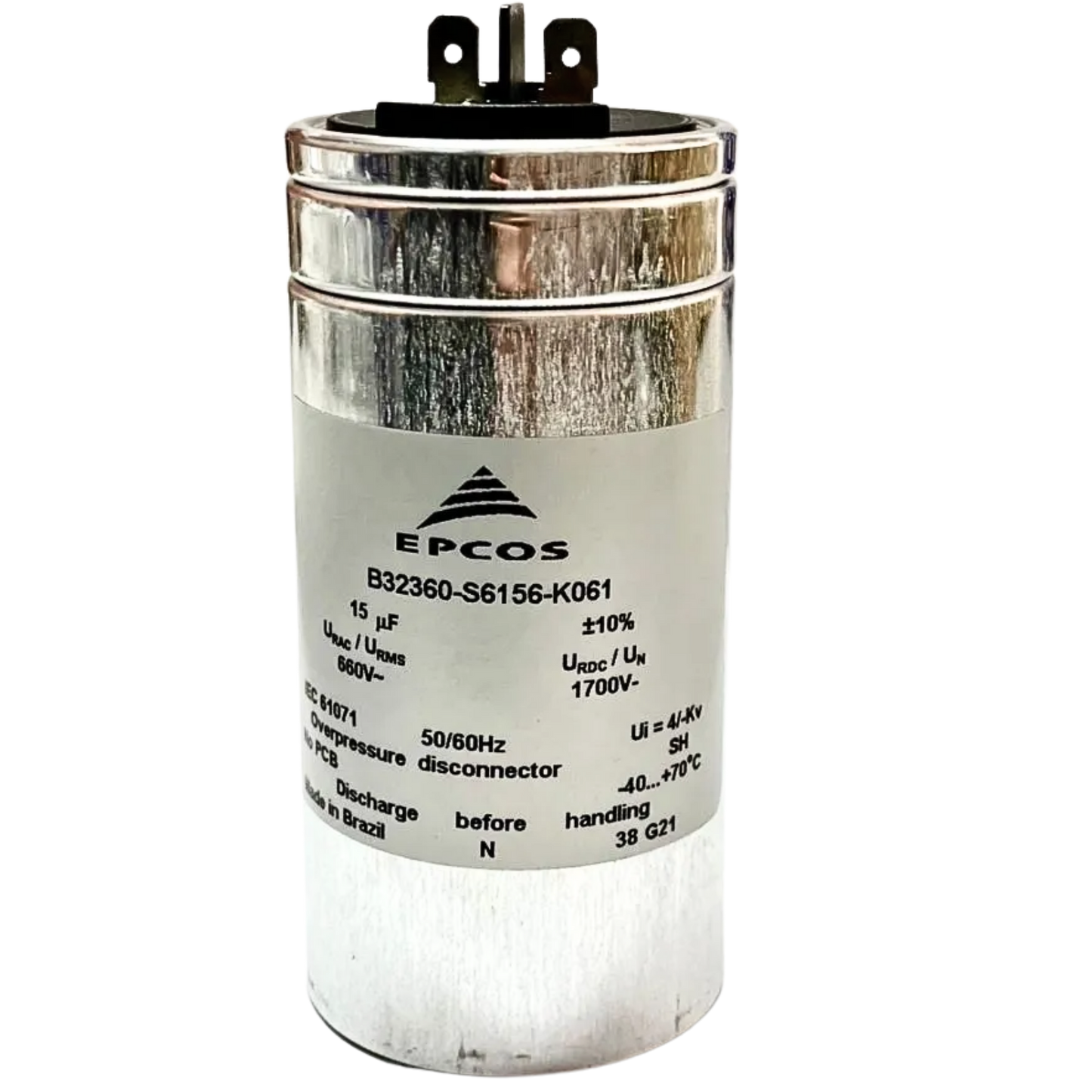 Capacitor De Partida PPM 15uF 660V 53x108mm (Fast-on)