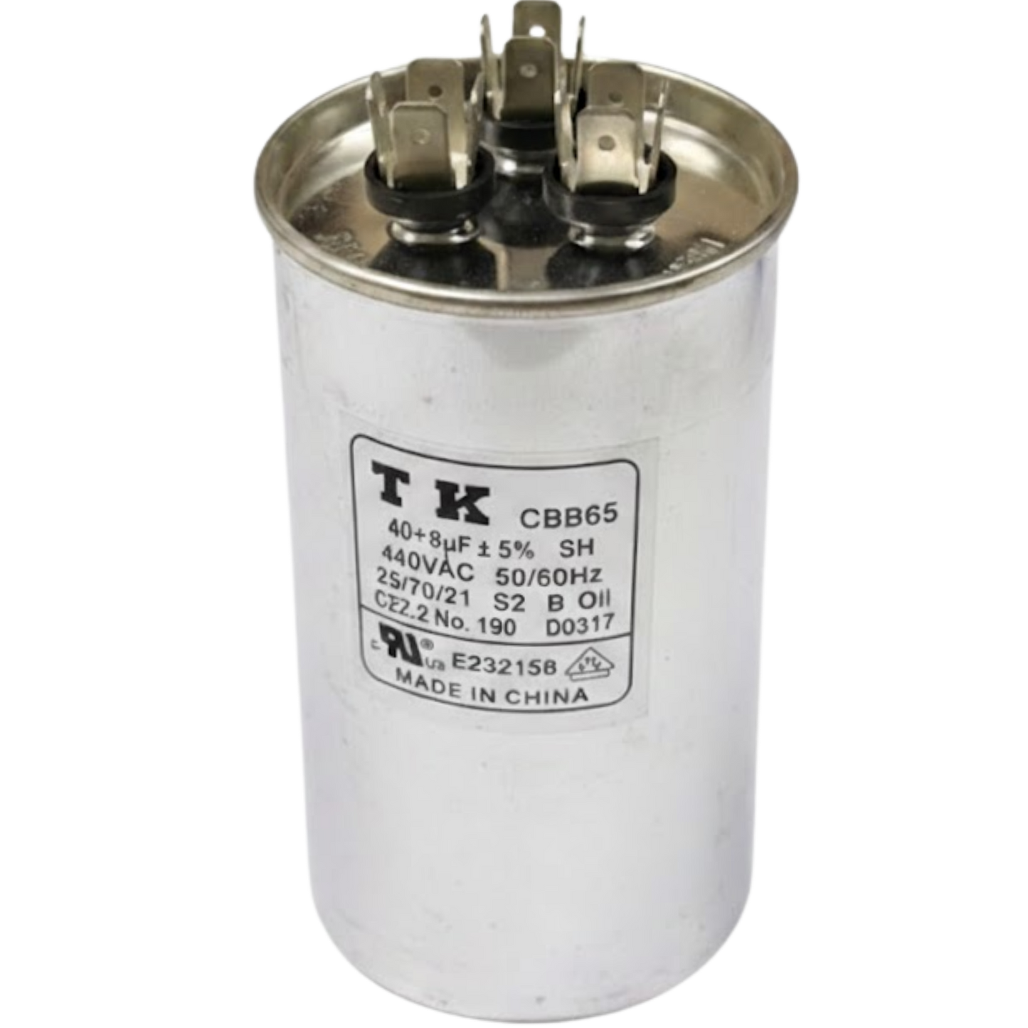 Capacitor De Partida 40uF+8uF 440V 55x105mm (Fast-on)