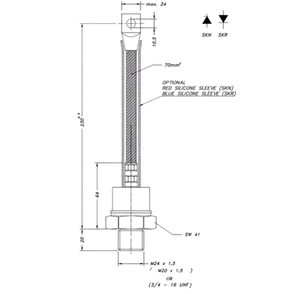 Diodo De Rosca SKR320/16 1600V 320A