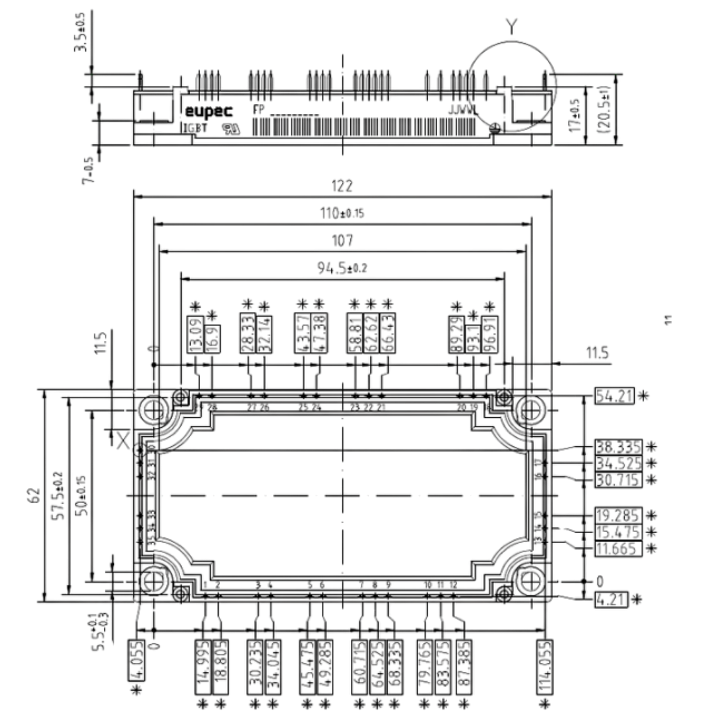 Módulo IGBT FS100R12KT4G 1200V 100A
