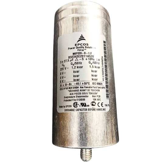 Capacitor Trifásico 27,5uF 1,5KVAR 220V 65x133mm