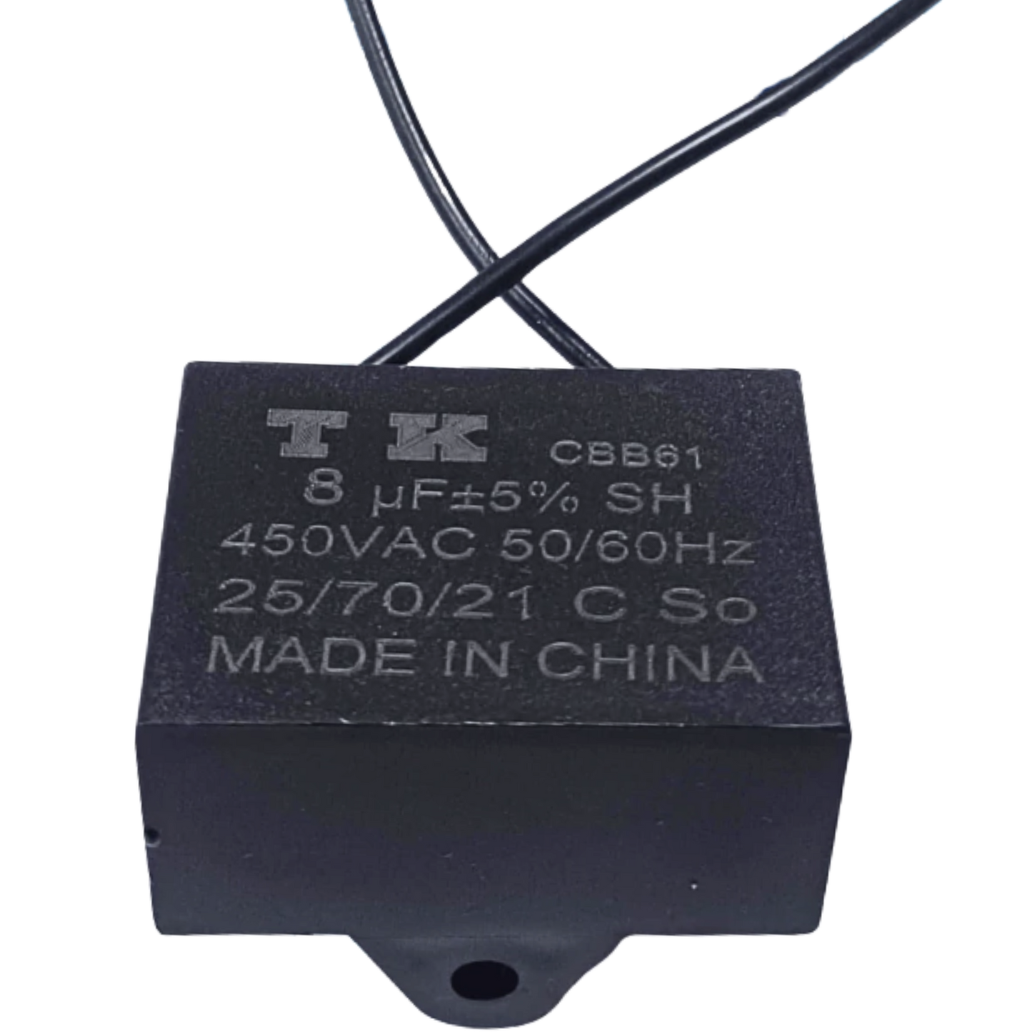 Capacitor De Partida CBB61 8uF 450V (2Fios)