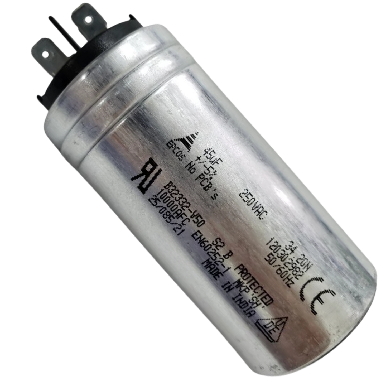 Capacitor De Partida 45uF 250V 40x80mm (Fast-on)