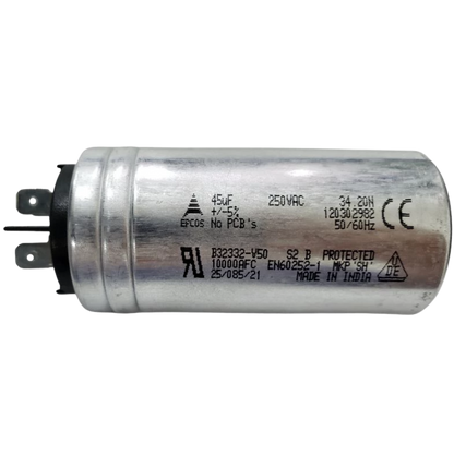 Capacitor De Partida 45uF 250V 40x80mm (Fast-on)