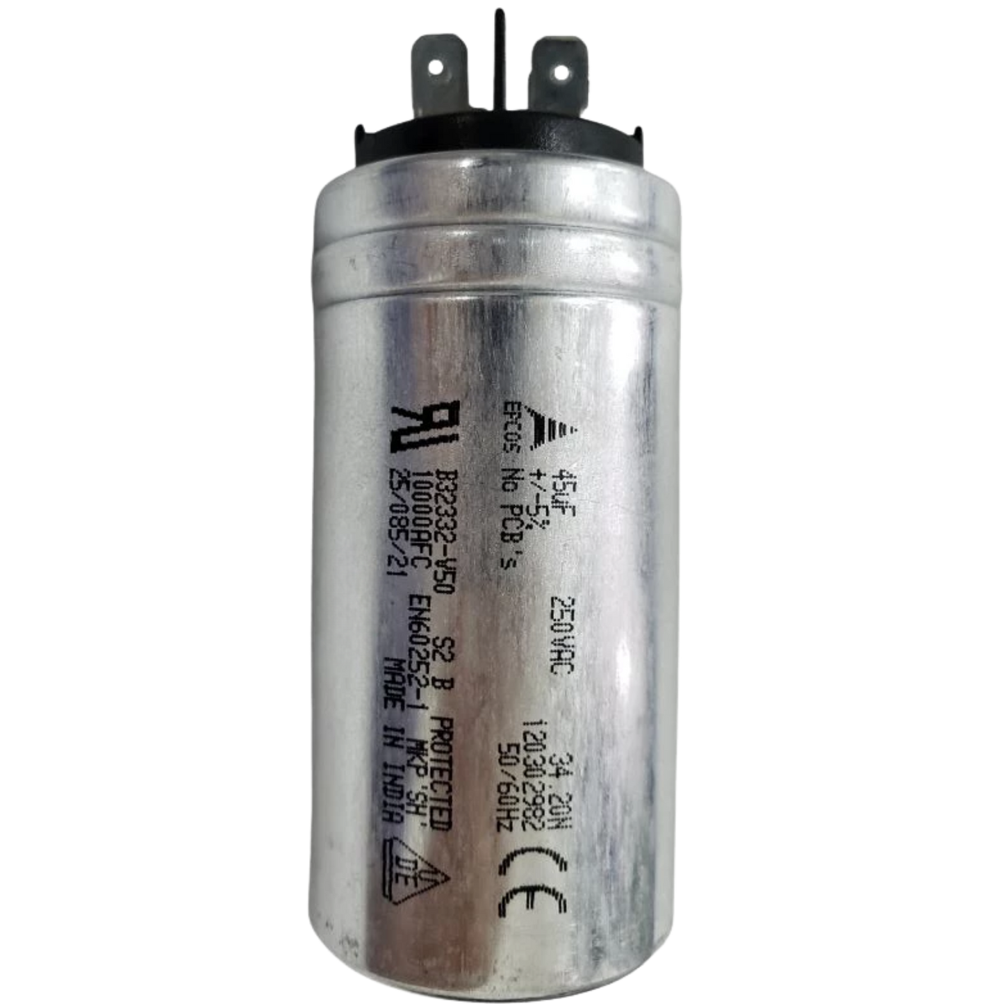 Capacitor De Partida 45uF 250V 40x80mm (Fast-on)