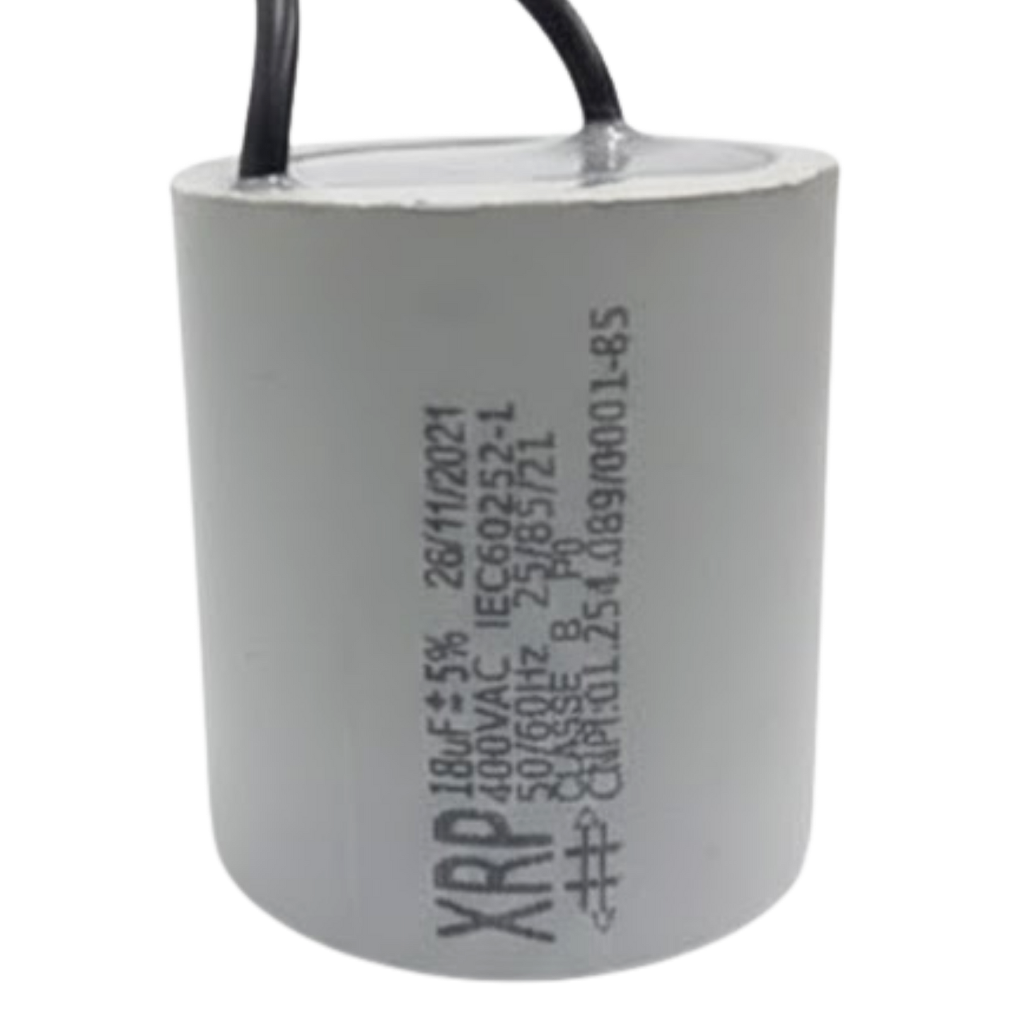 Capacitor De Partida 18uF 400V 40x45mm (2Fios)