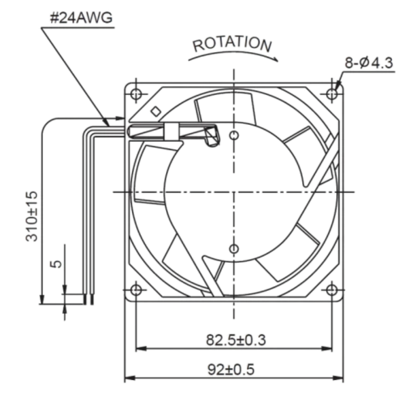 Microventilador AS09224HB3893B0 24VDC 1,50A 92x92x38mm