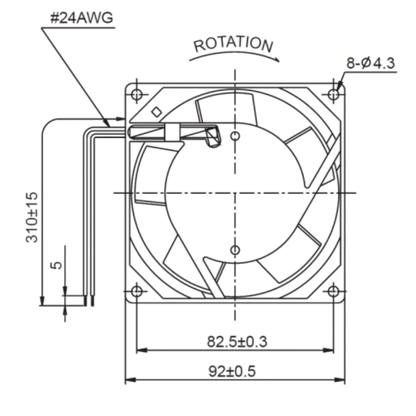 Microventilador AS09224HB3893B0 24VDC 1,50A 92x92x38mm