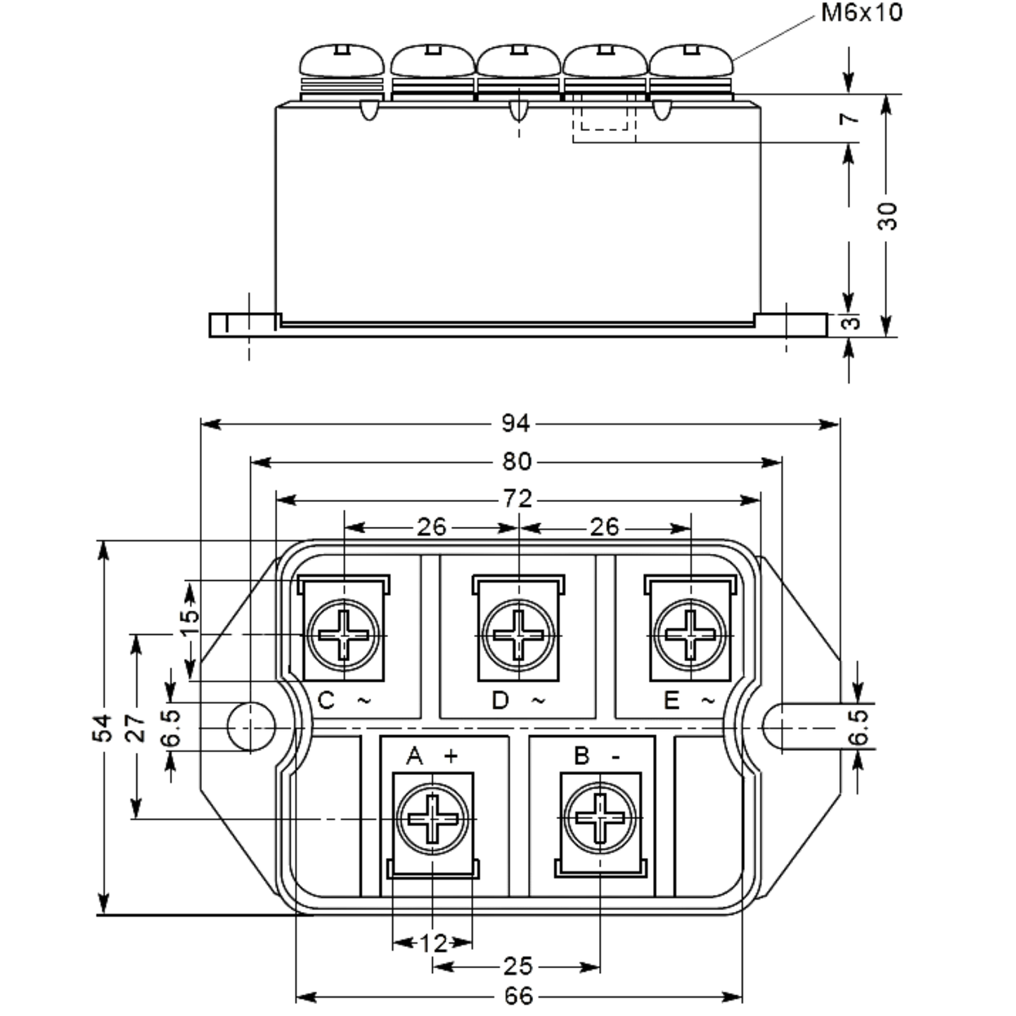 Ponte Retificadora S3PDB250N16 1600V 250A