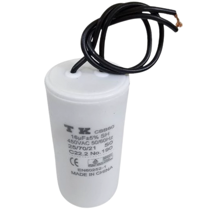 Capacitor De Partida 15uF 450V 38x76mm (2Fios)