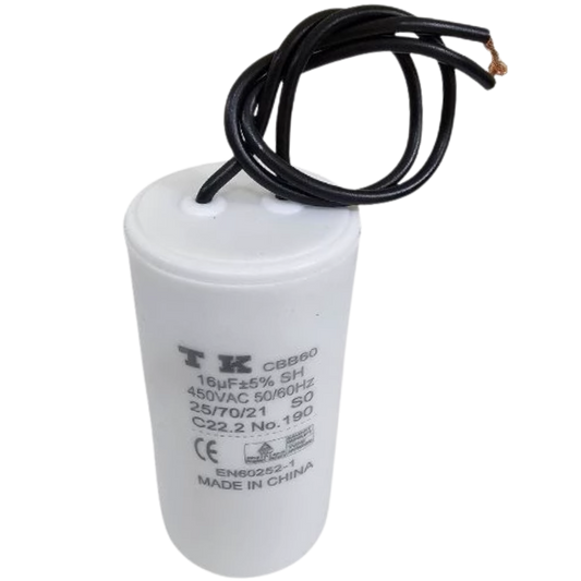 Capacitor De Partida 15uF 450V 38x76mm (2Fios)