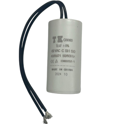 Capacitor De Partida 16uF 450V 37x76mm (2Fios)