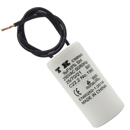 Capacitor De Partida 9uF 250V 27x48mm (2Fios)