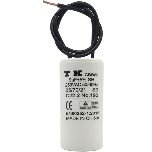 Capacitor De Partida 9uF 250V 27x48mm (2Fios)
