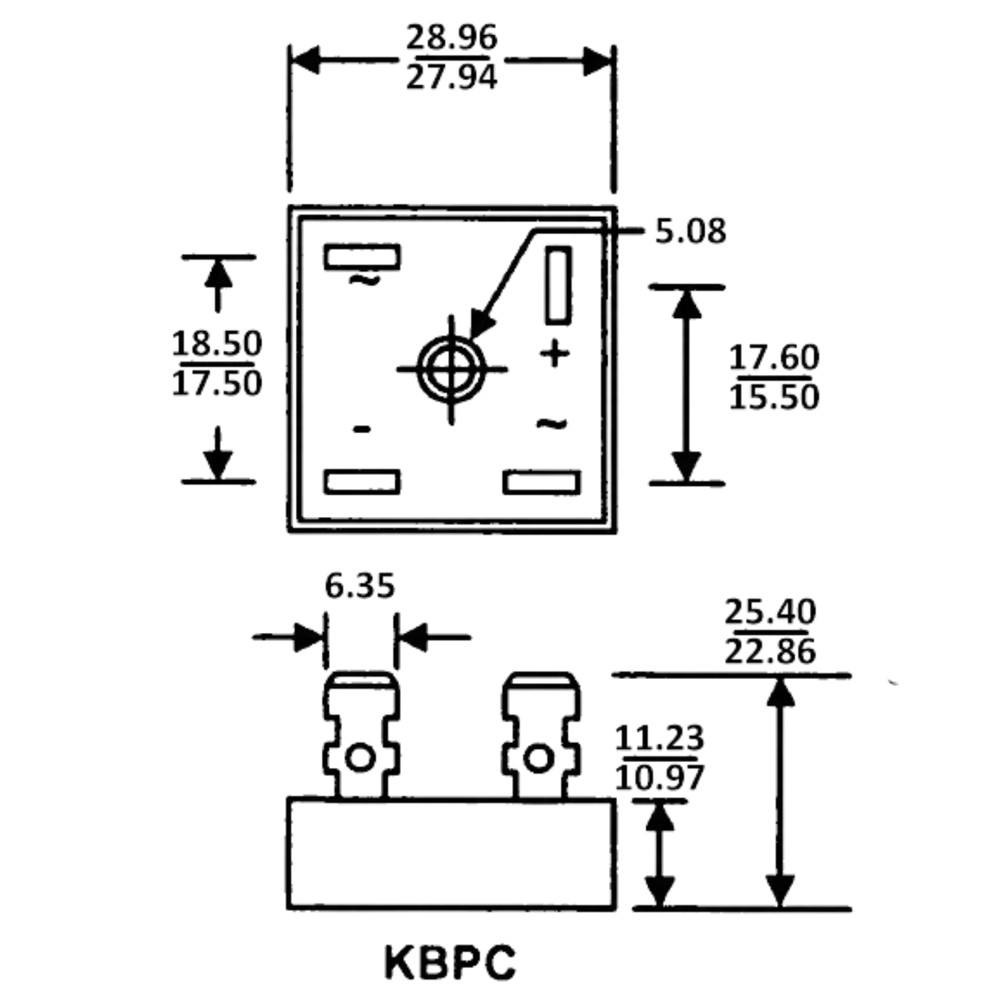 Ponte Retificadora KBPC5016 1600V 50A