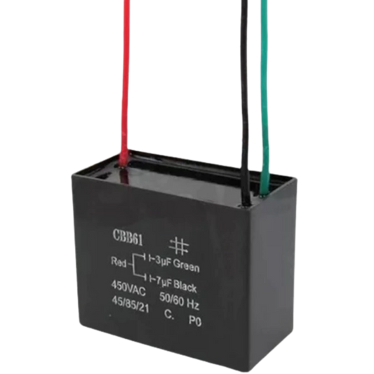 Capacitor De Partida CBB61 3uF+7uF 450V (3Fios)