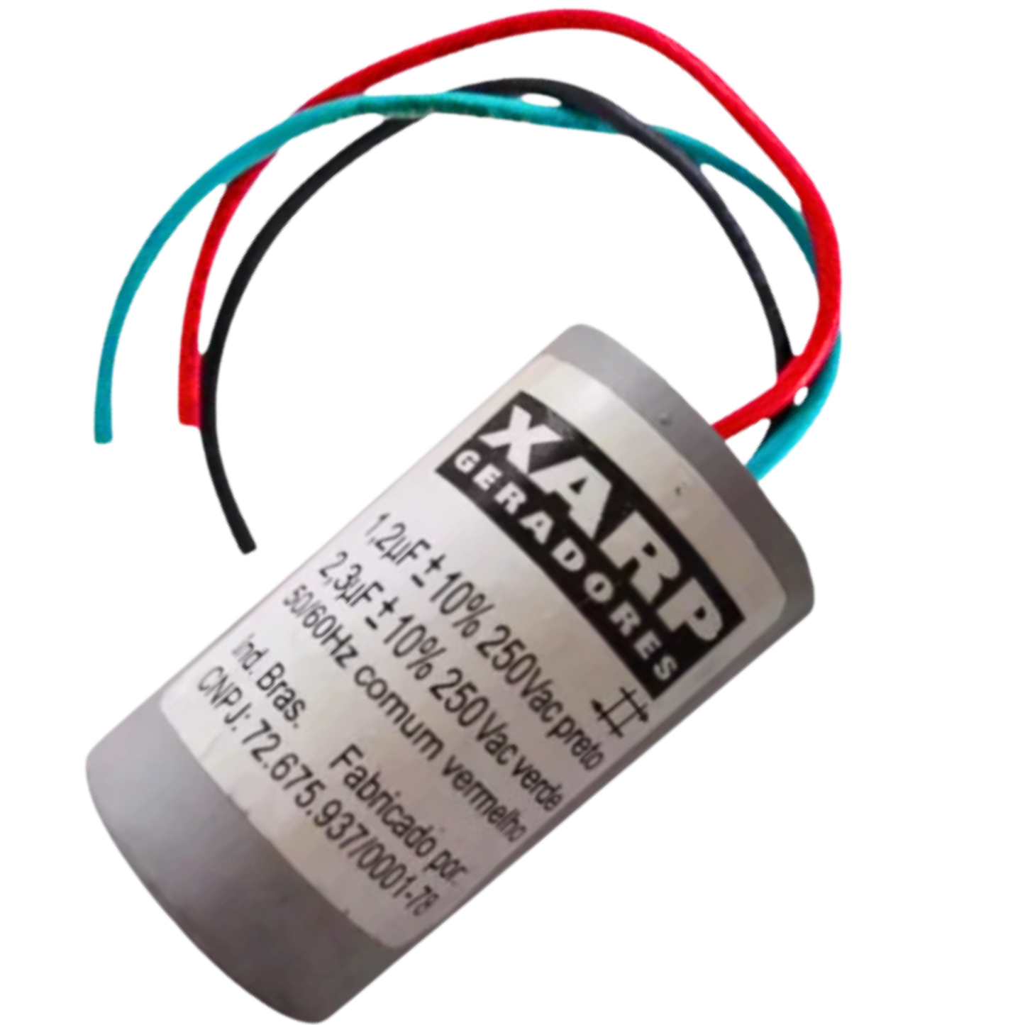 Capacitor De Partida 1uF+2,3uF 250V 29x49mm (3Fios)