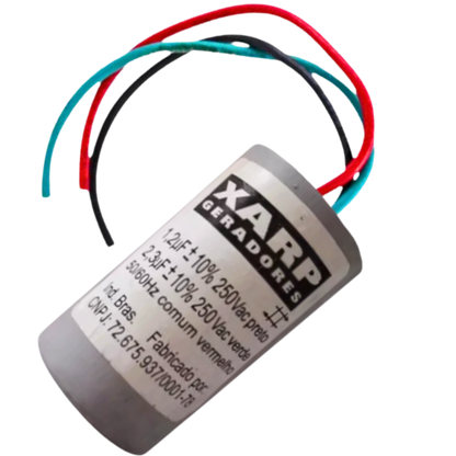Capacitor De Partida 1uF+2,3uF 250V 29x49mm (3Fios)