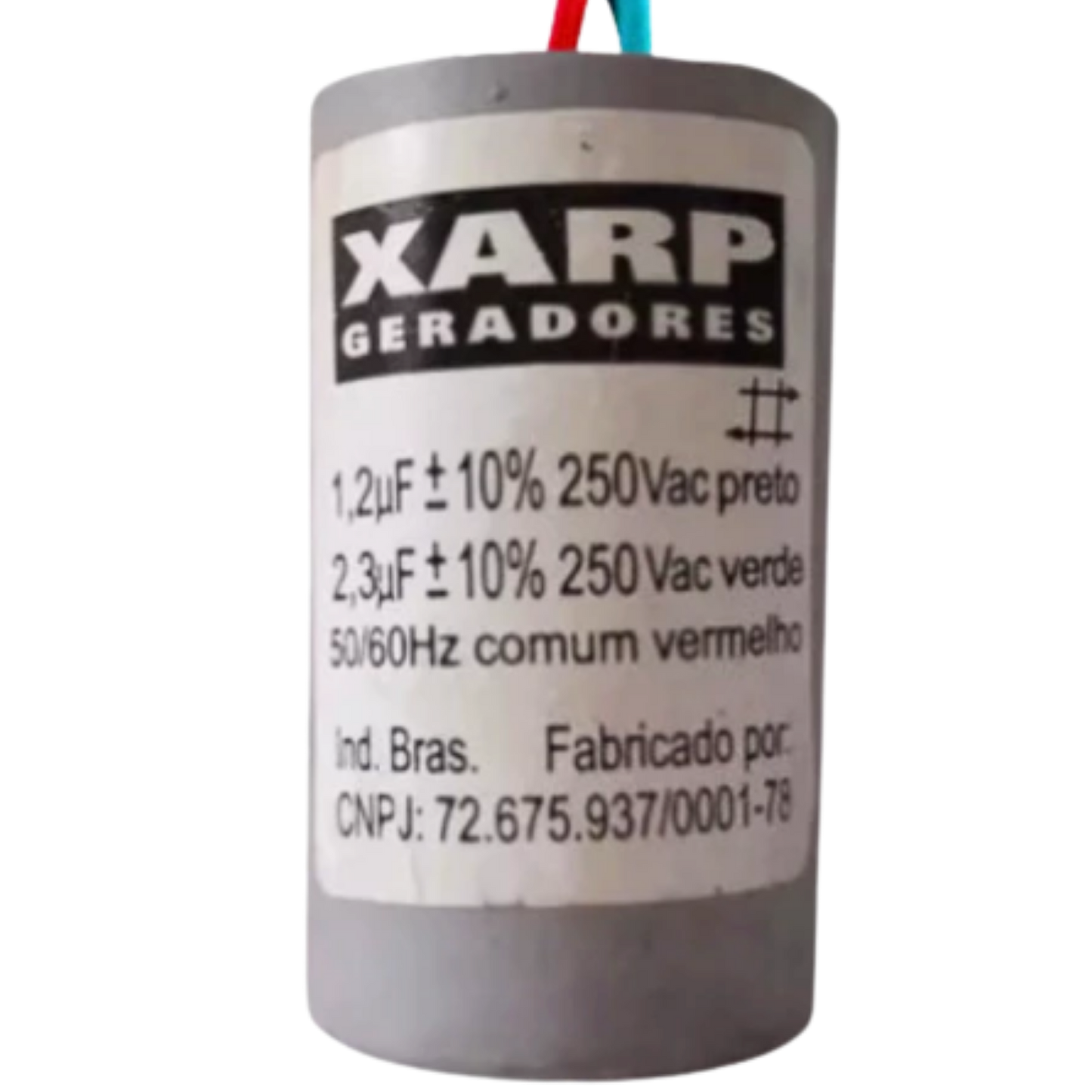 Capacitor De Partida 1uF+2,3uF 250V 29x49mm (3Fios)